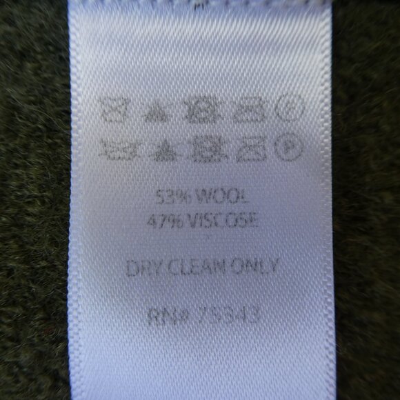 Jones New York JNY Wool Blend Cardigan Coat Forest Green Shawl Pockets Boiled 3X - Picture 6 of 6